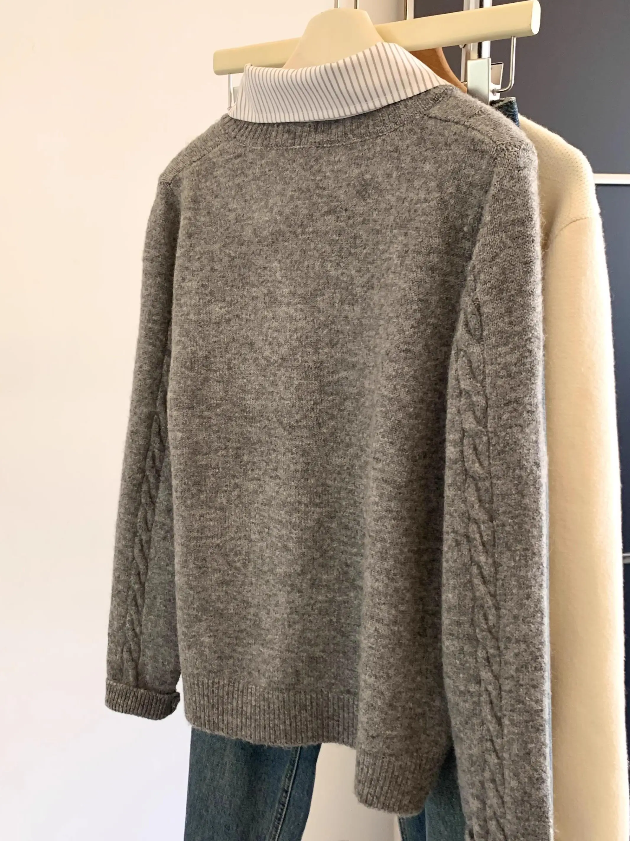Damen Loser Strickpullover Man – Embroidery Rose Bewertung und Preis