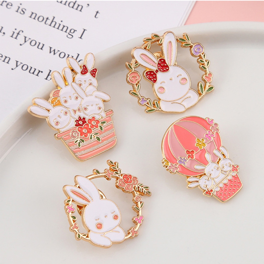 1PC Cute Bunny Metall Brosche  – Embroidery Bali Bewertung und Preis