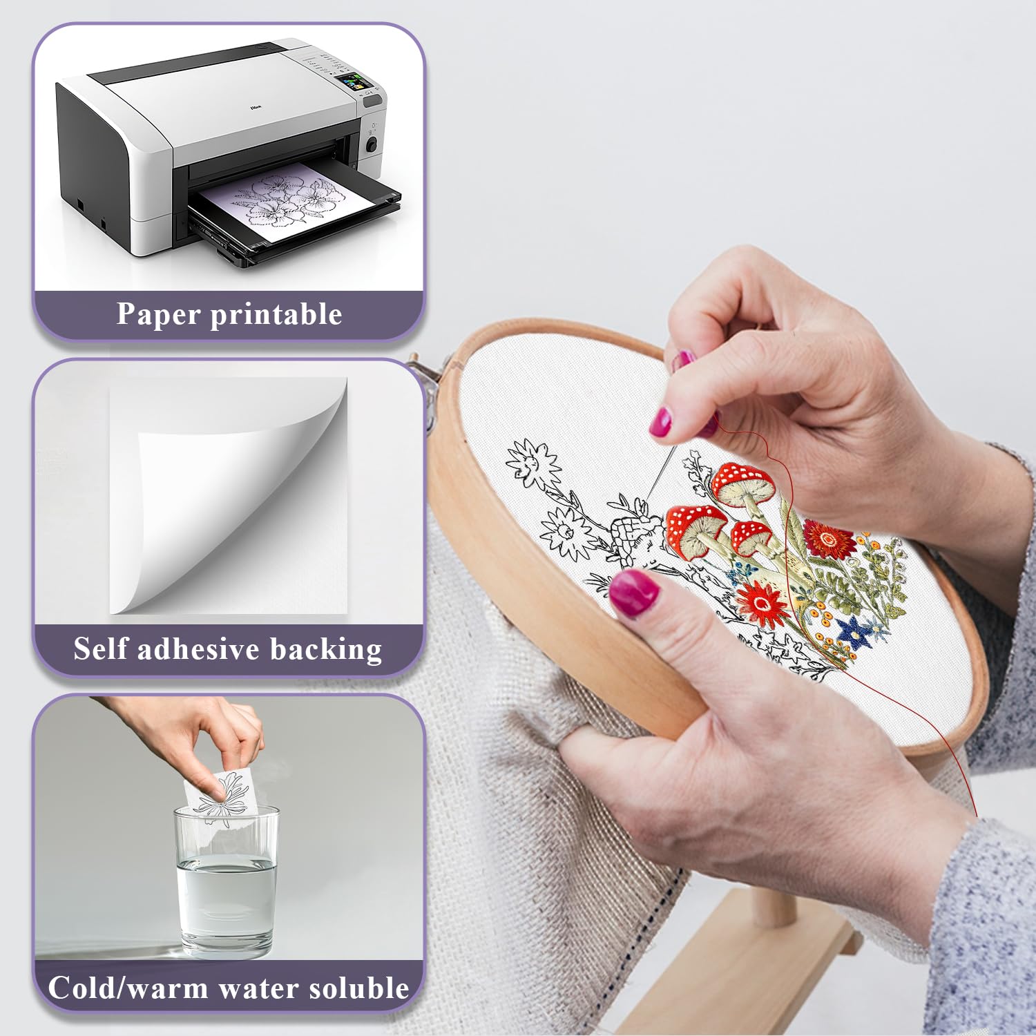 10/5 Stück wasserlöslicher Sti – Embroidery Meaning Bewertung und Preis
