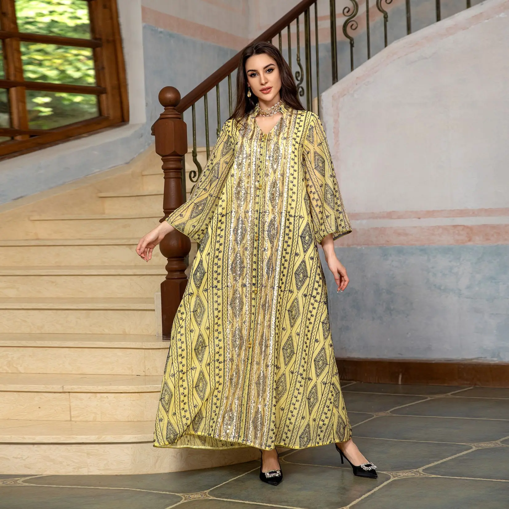 Eid Abaya Stickerei Pailletten – Embroidery Kebaya Bewertung und Preis